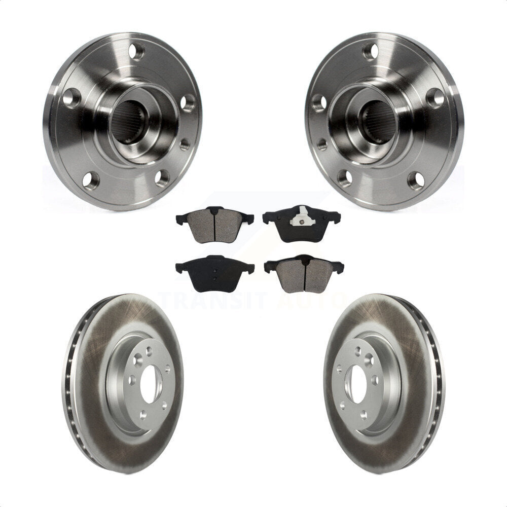 Kit de rotors et plaquettes de frein à disque enduits d'assemblage de roulement de moyeu avant pour Volvo V70