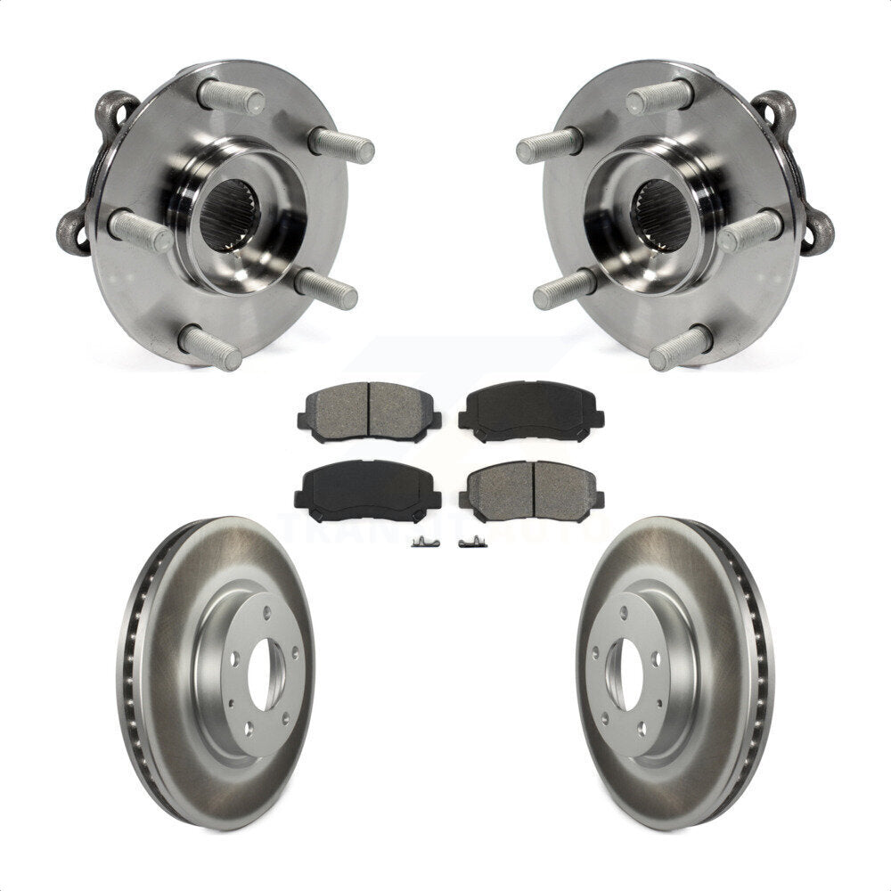 Ensemble de roulement de moyeu avant, Rotor de frein et Kit de plaquettes revêtus pour Mazda CX-2013 – 2015