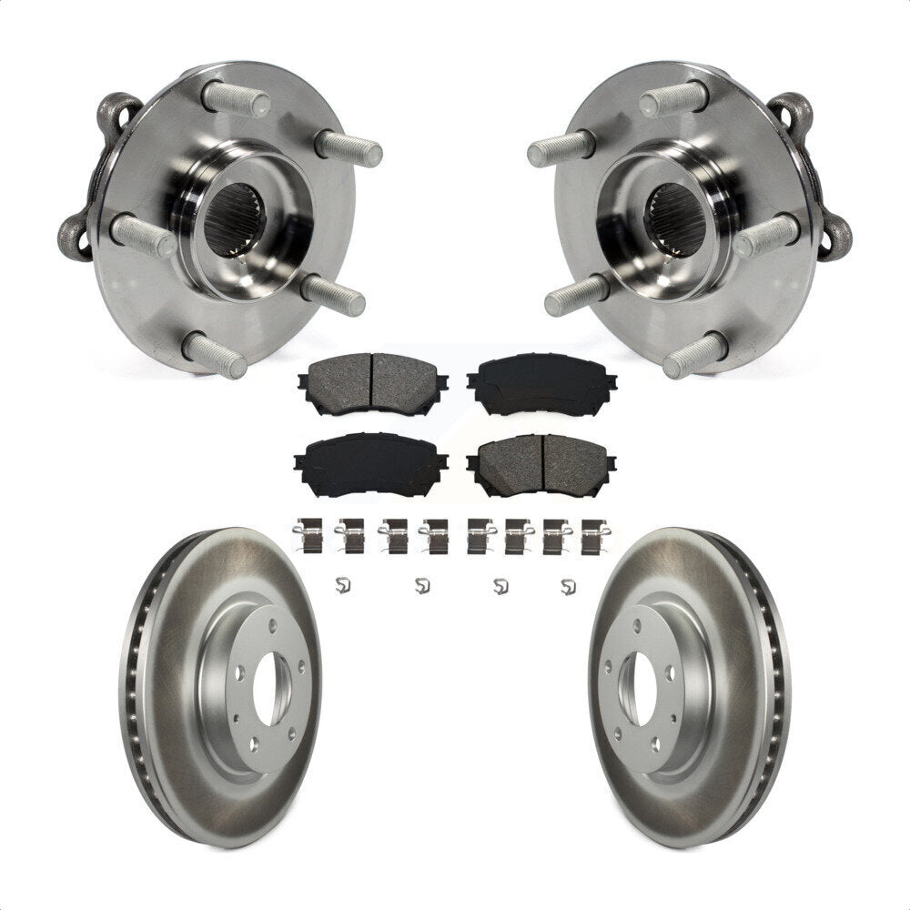 Kit de rotors et plaquettes de frein à disque enduits d'assemblage de roulement de moyeu avant pour Mazda 6
