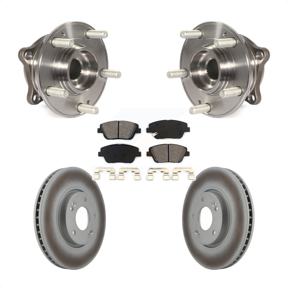 Ensemble de roulement de moyeu avant, Rotor de frein à disque revêtu et Kit de plaquettes pour Hyundai Sonat