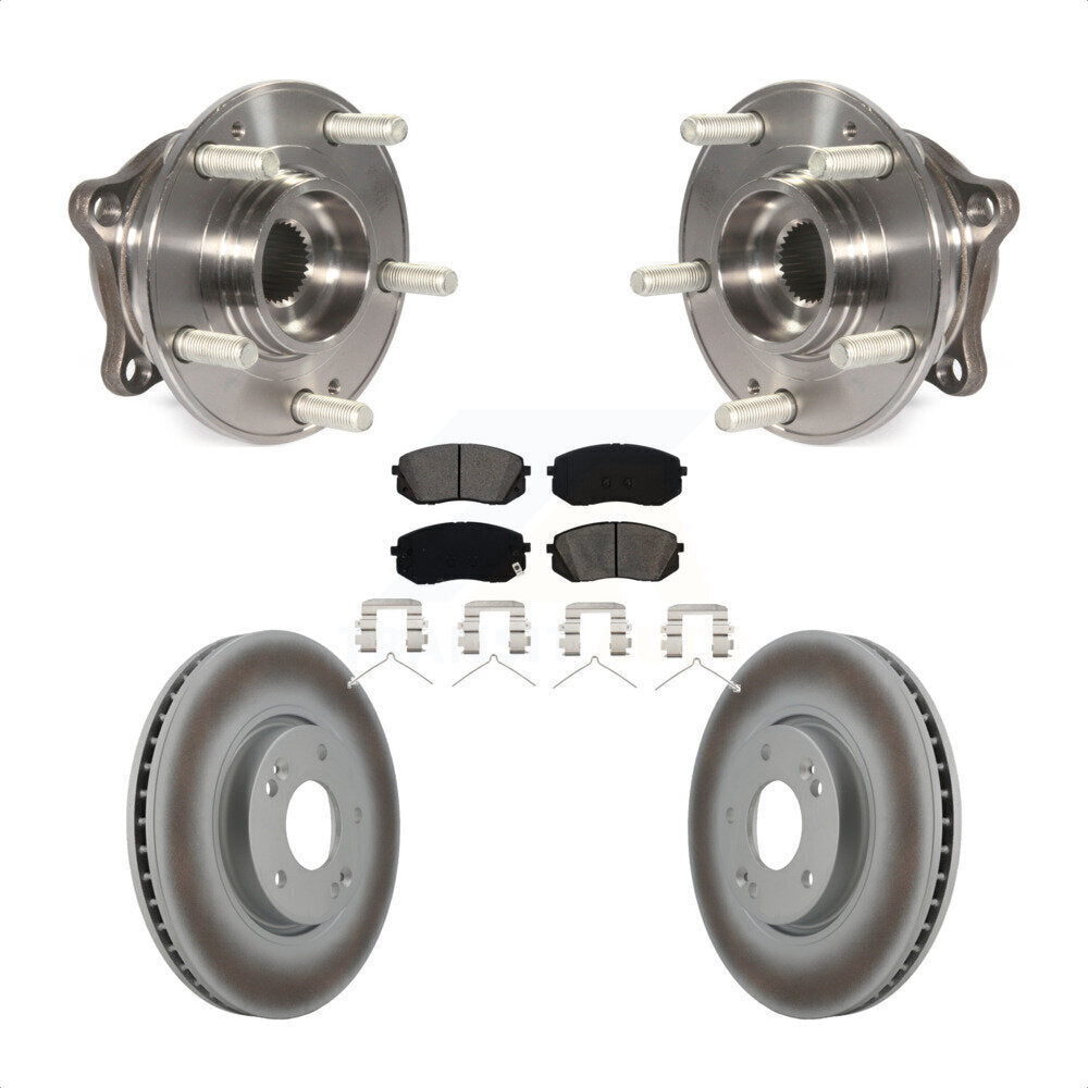 Ensemble de roulement de moyeu avant, Rotor de frein à disque revêtu et Kit de plaquettes pour Hyundai Sonat