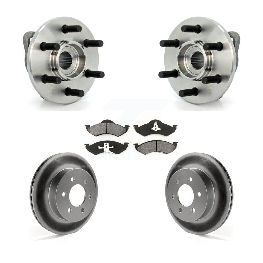 Ensemble de roulement de moyeu avant, Rotor de frein et Kit de plaquettes revêtus pour Dodge Dakota Durang