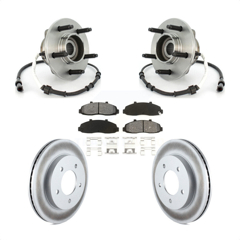 Ensemble de roulement de moyeu avant, Rotor de frein et plaquettes revêtus, Kit pour Ford F-150 Heritag