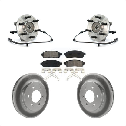 Ensemble de roulement de moyeu avant, Rotor de frein à disque revêtu et Kit de plaquettes pour Ford F-150 4W