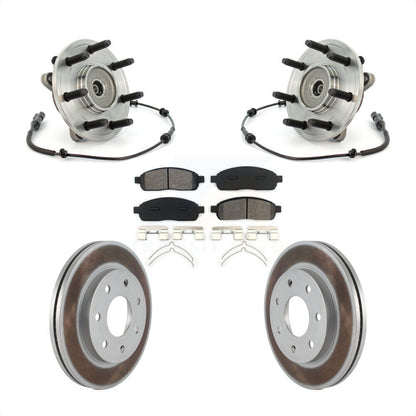 Ensemble de roulement de moyeu avant, Rotor de frein à disque revêtu et Kit de plaquettes pour Ford F-150 4W
