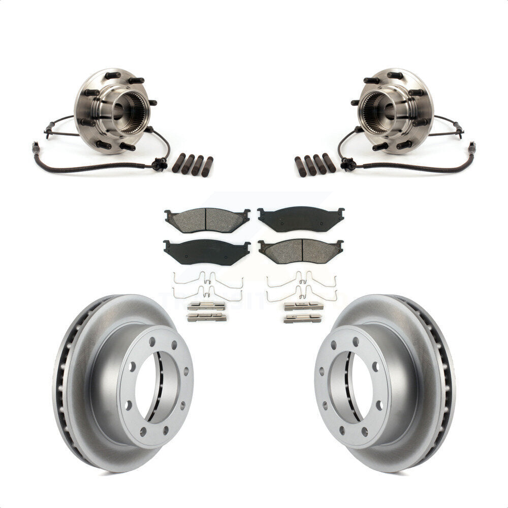 Kit de plaquettes de Rotor de frein enduites d'assemblage de roulement de moyeu avant pour Ford F-550 Super Dut