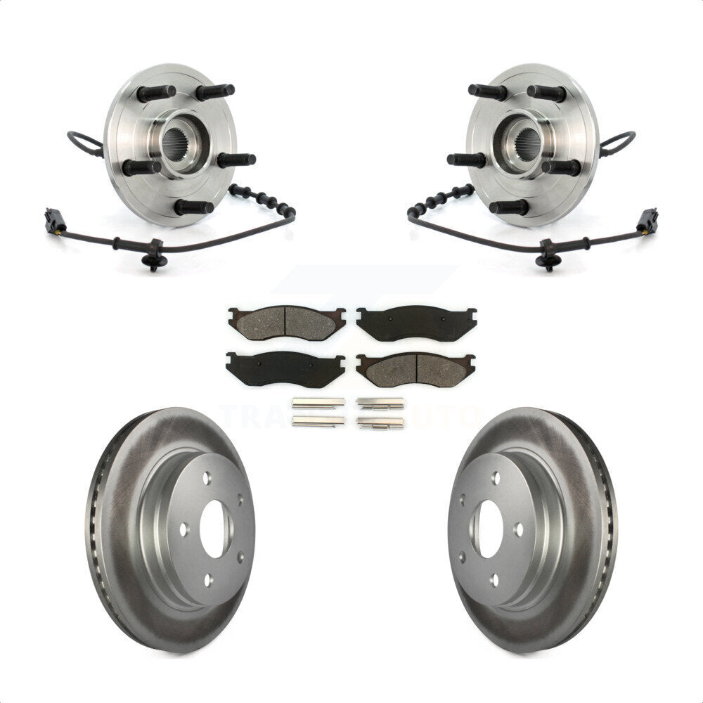 Ensemble de roulement de moyeu avant, Rotor de frein à disque revêtu et Kit de plaquettes pour Dodge Ram 150