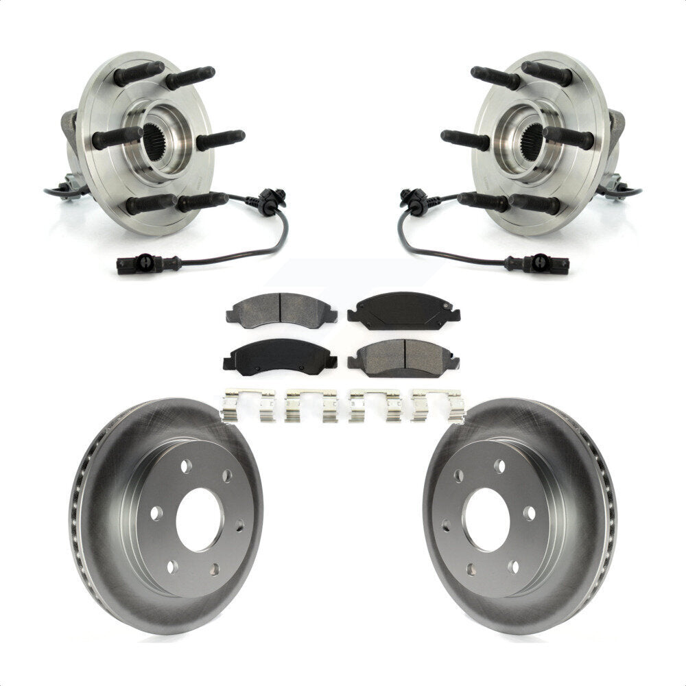 Ensemble de roulement de moyeu avant, Rotor de frein à disque revêtu et Kit de plaquettes pour GMC Sierra 150