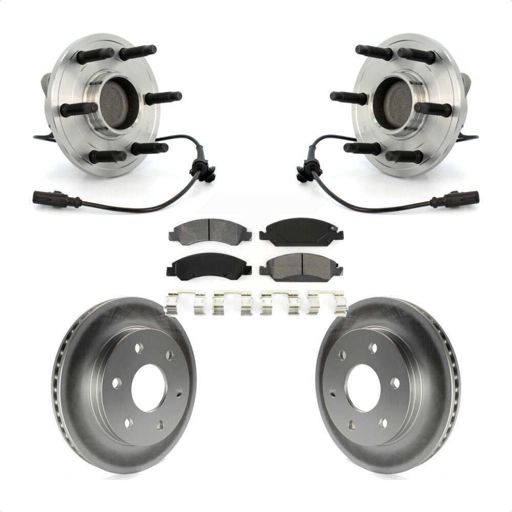 Ensemble de roulement de moyeu avant, Rotor de frein à disque revêtu et Kit de plaquettes pour GMC Sierra 150