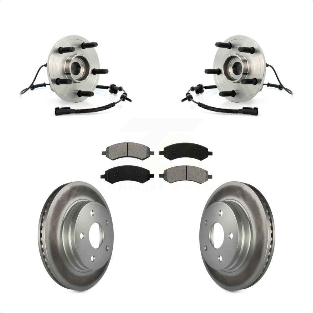 Ensemble de roulement de moyeu avant, Rotor de frein à disque revêtu et Kit de plaquettes pour Dodge Ram 150