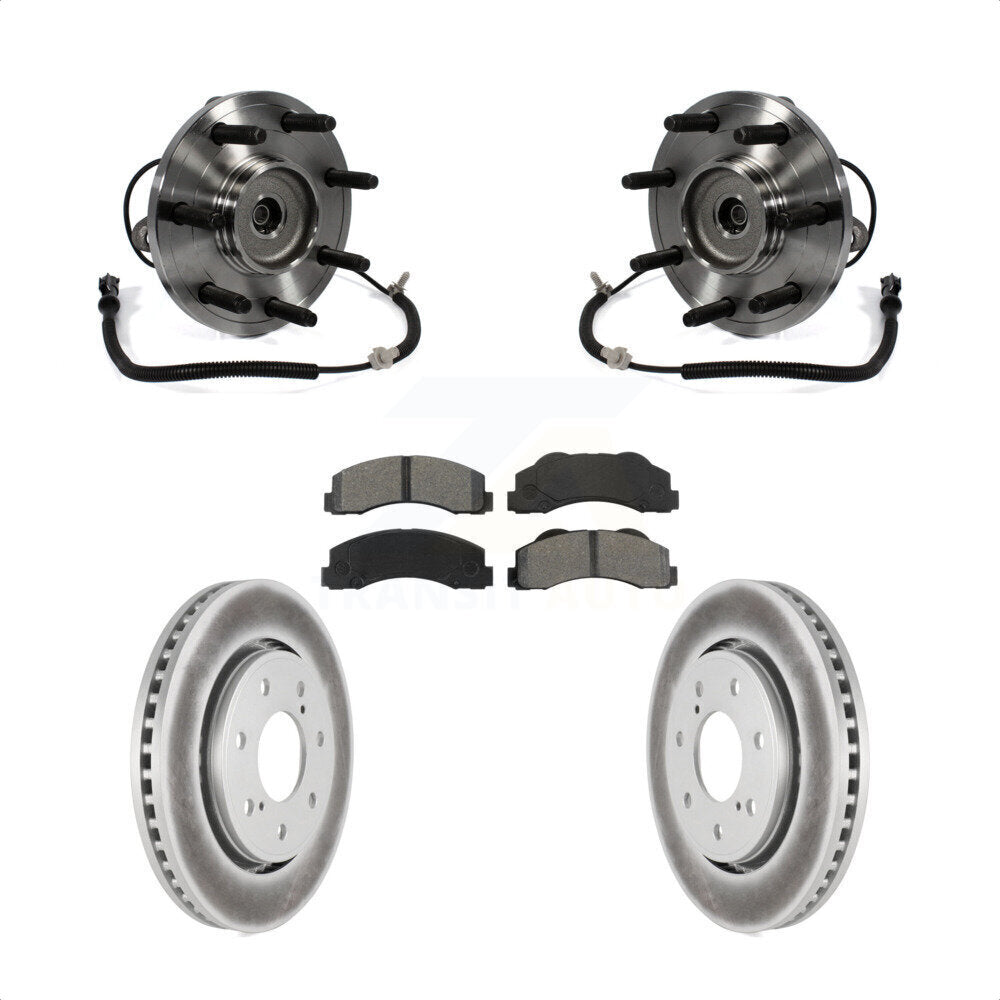 Kit de rotors et plaquettes de frein à disque enduits d'assemblage de roulement de moyeu avant pour Ford F-150