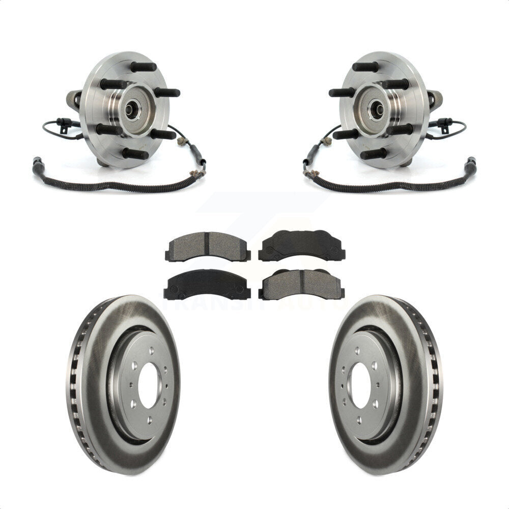 Kit de rotors et plaquettes de frein à disque enduits d'assemblage de roulement de moyeu avant pour Ford F-150