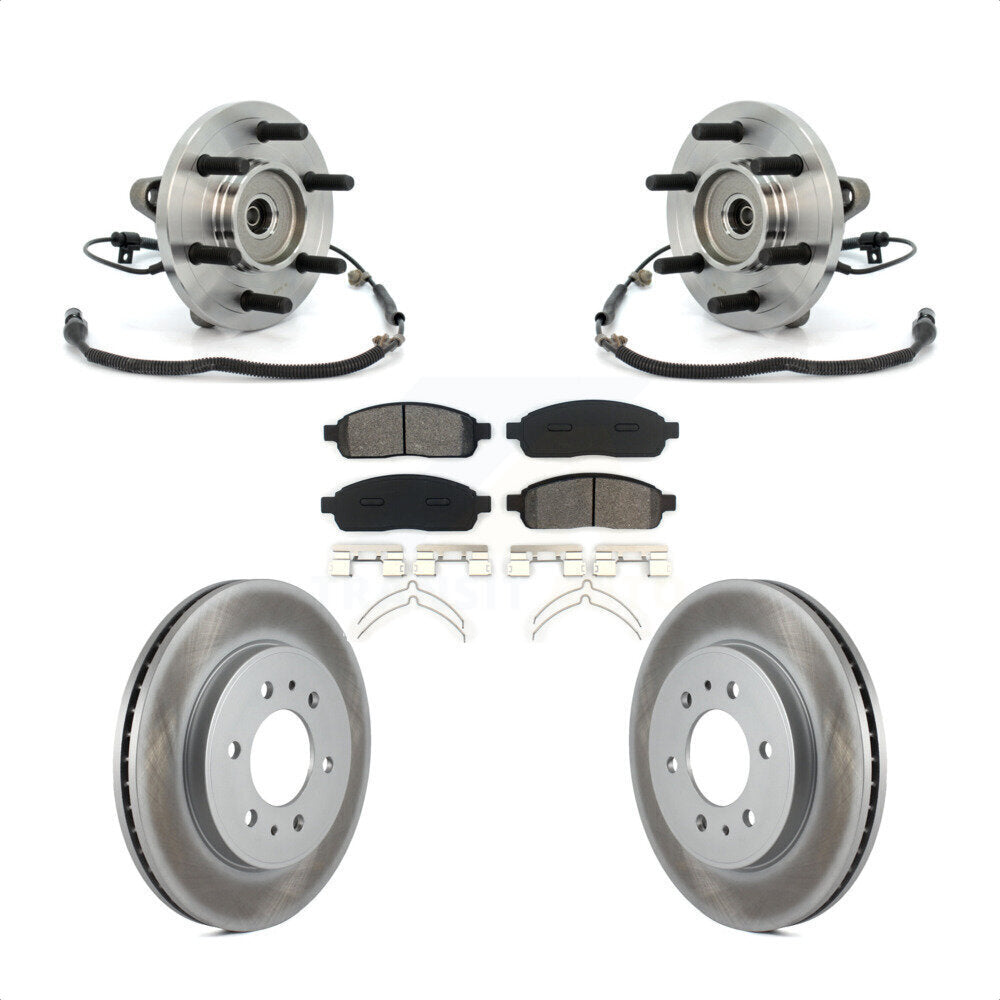 Ensemble de roulement de moyeu avant, Rotor de frein et plaquettes revêtus, Kit pour Ford F-150 4W 2009