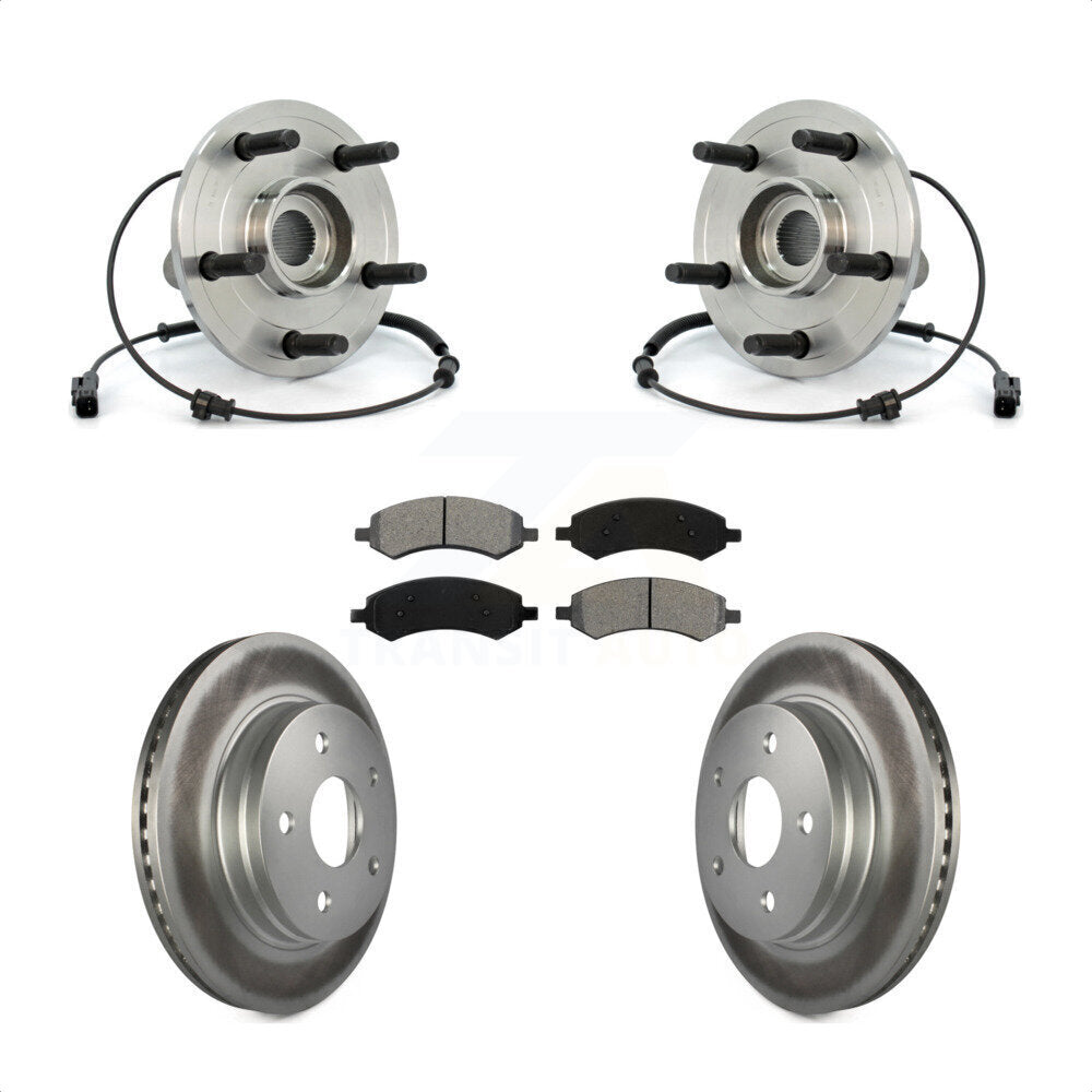 Ensemble de roulement de moyeu avant, Rotor de frein à disque revêtu et Kit de plaquettes pour Dodge Ram 150