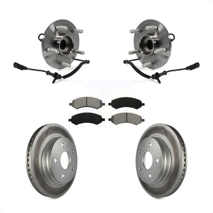 Ensemble de roulement de moyeu avant, Rotor de frein et Kit de plaquettes revêtus pour Ram 1500 Classic 4W