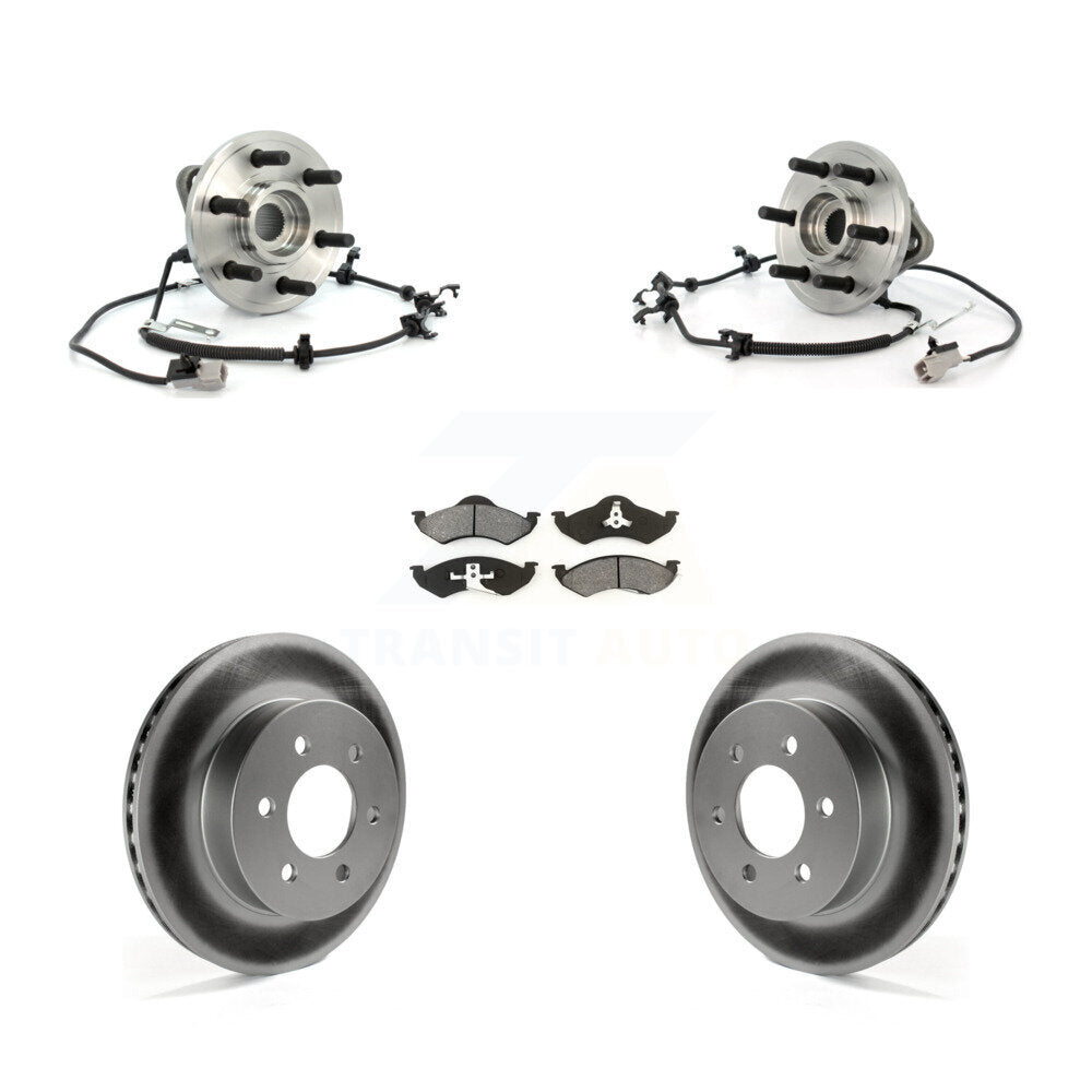 Ensemble de roulement de moyeu avant, Rotor de frein et Kit de plaquettes revêtus pour Dodge Dakota Durang