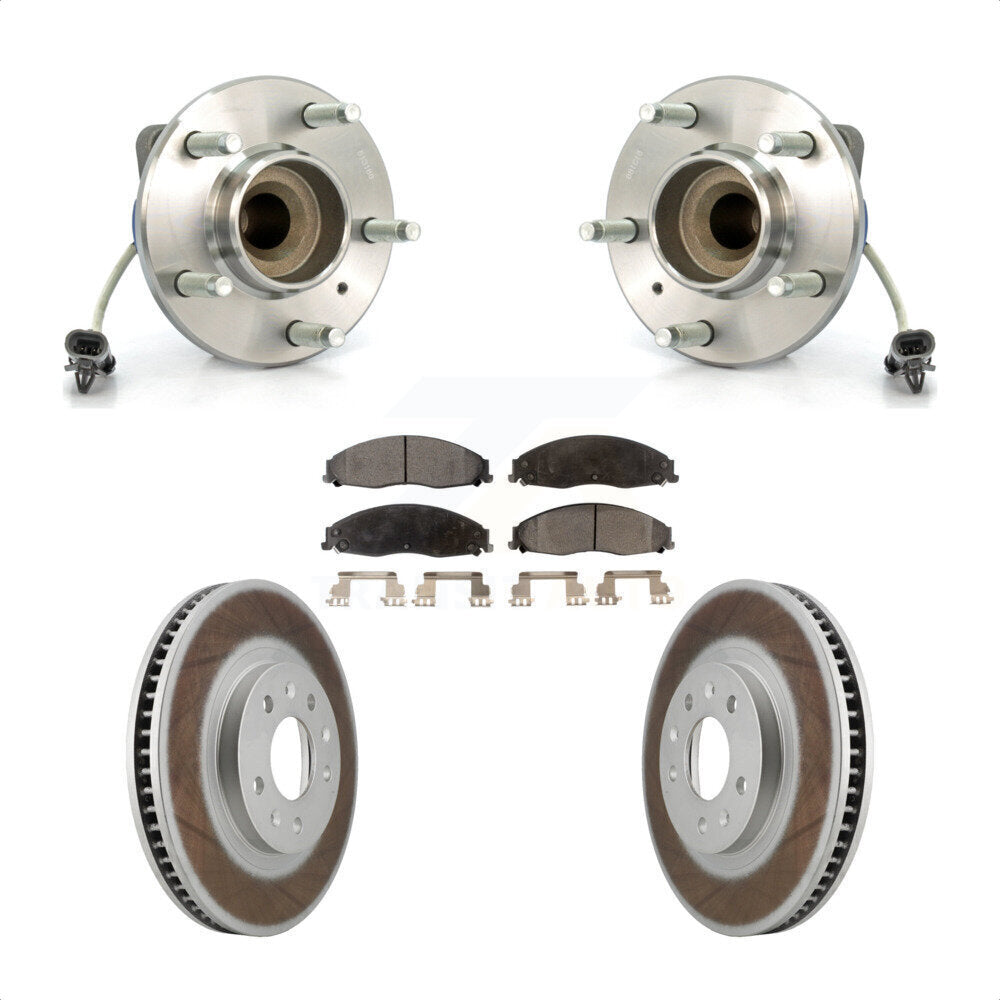 Ensemble de roulement de moyeu avant, Rotor de frein à disque revêtu et Kit de plaquettes pour Cadillac CT