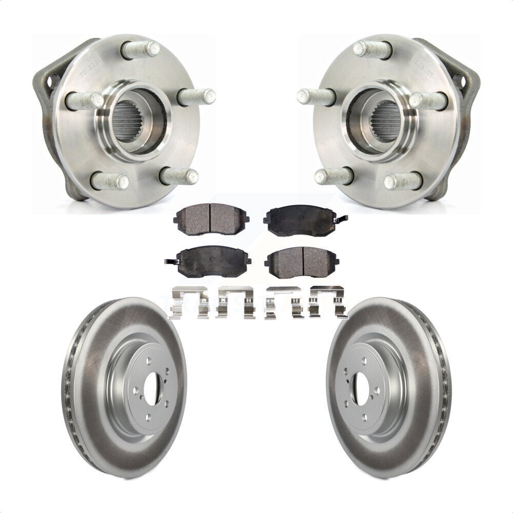 Ensemble de roulement de moyeu avant, Rotor de frein à disque revêtu et Kit de plaquettes pour Subaru Legac