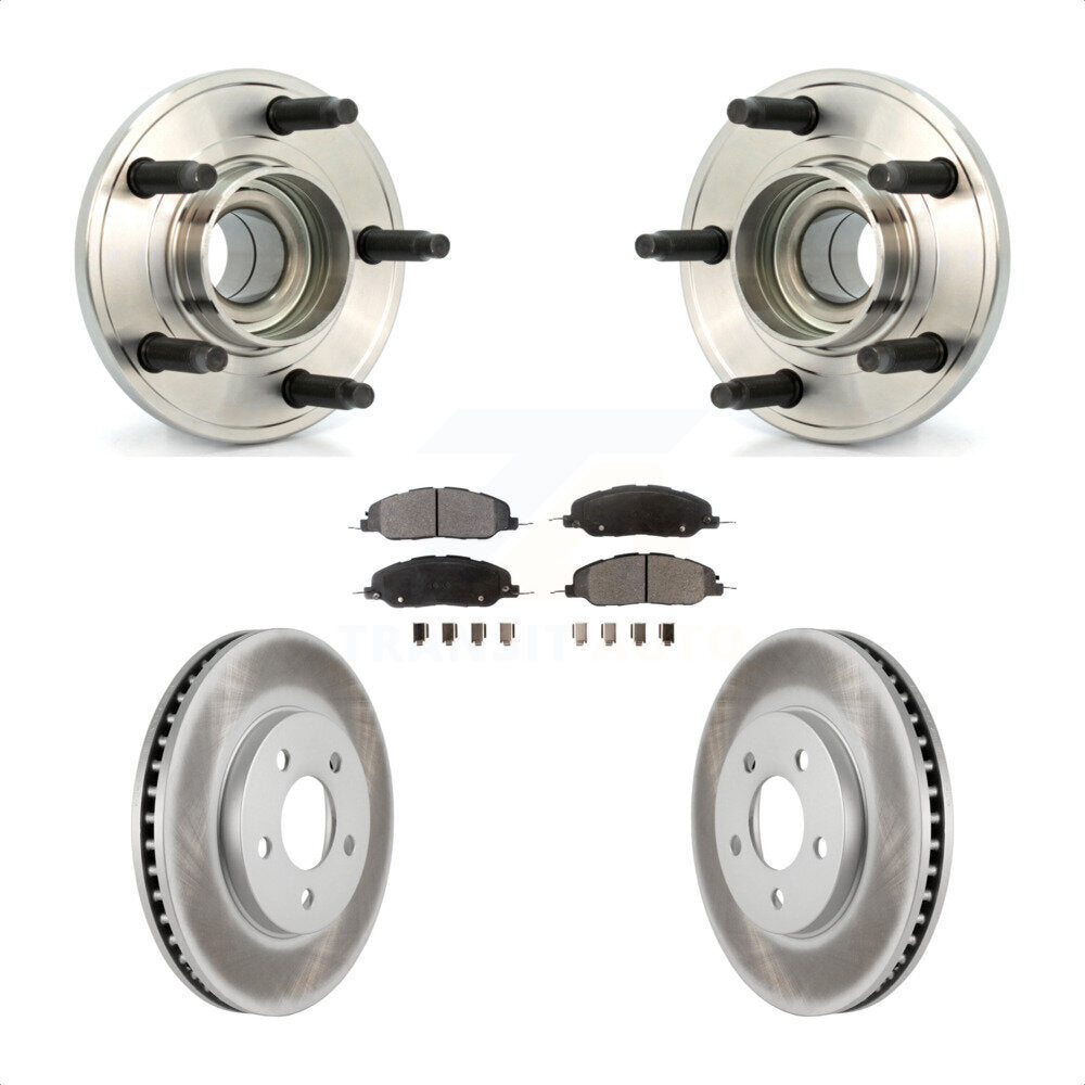 Ensemble de roulement de moyeu avant, Rotor de frein à disque revêtu et Kit de plaquettes pour Ford Mustang