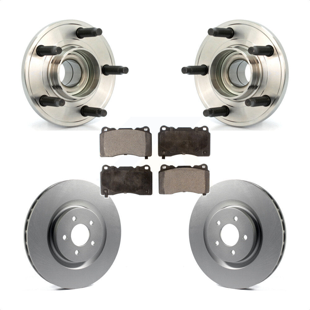 Ensemble de roulement de moyeu avant, Rotor de frein à disque revêtu et Kit de plaquettes pour Ford Mustang
