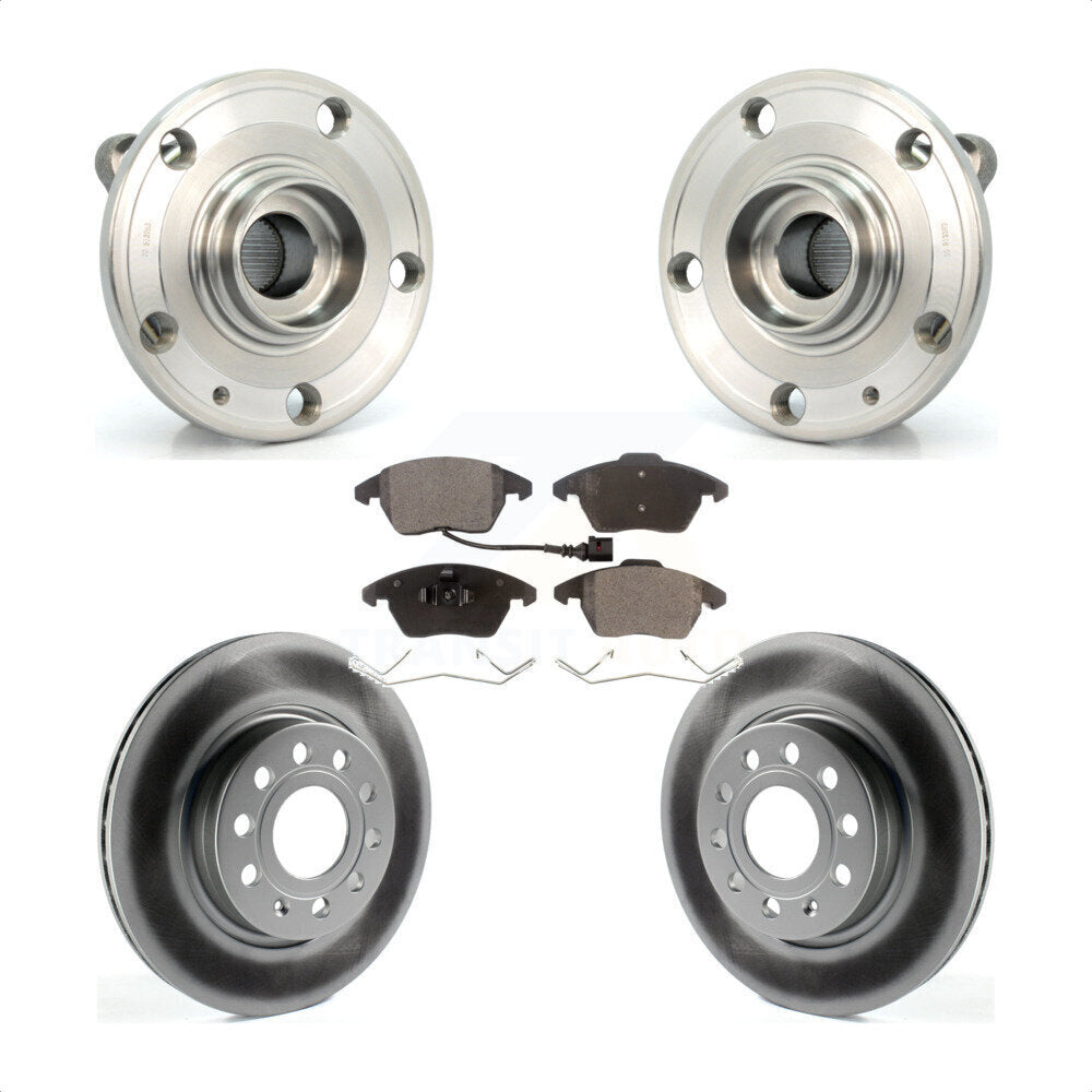 Kit de plaquettes de Rotor de frein enduites de roulement de moyeu avant, pour Volkswagen GTI Audi A3 Quattr