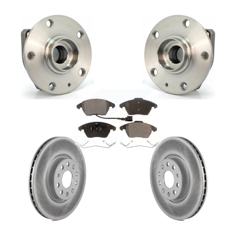 Ensemble de roulement de moyeu avant, Rotor de frein à disque revêtu et Kit de plaquettes pour Volkswagen GT