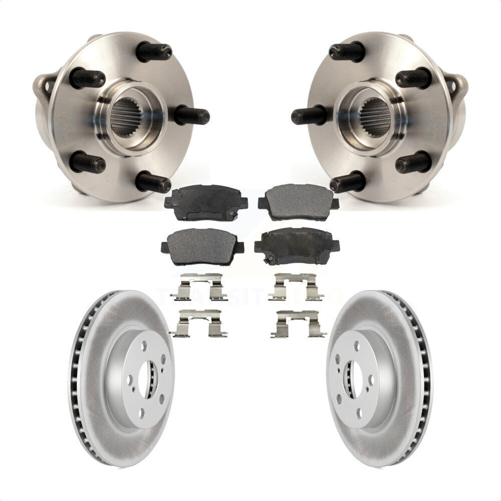 Ensemble de roulement de moyeu avant, Kit de plaquettes de Rotor de frein revêtues pour Toyota Priu 2004 – 2009