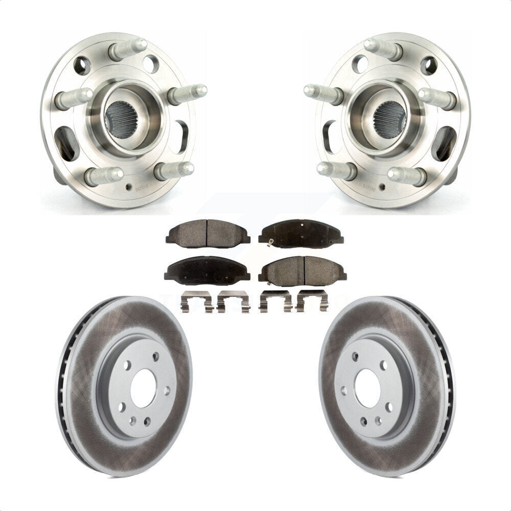 Ensemble de roulement de moyeu avant, Rotor de frein à disque revêtu et Kit de plaquettes pour Cadillac CT