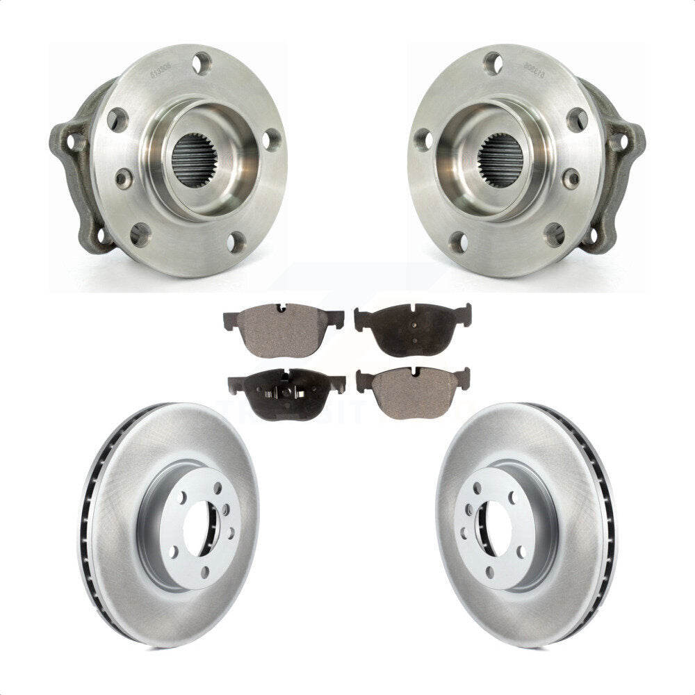 Kit de rotors et plaquettes de frein à disque enduits d'assemblage de roulement de moyeu avant pour BMW X5 X6