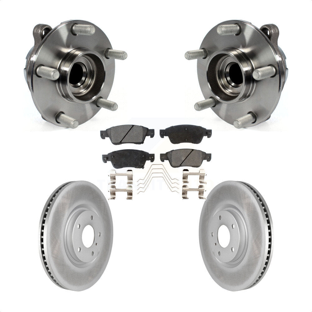 Ensemble de roulement de moyeu avant, Rotor de frein et Kit de plaquettes revêtus pour INFINITI G37 G35 Q6