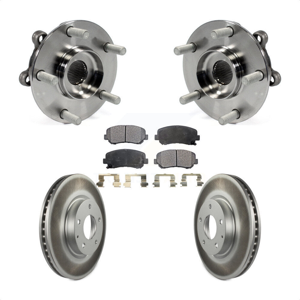 Ensemble de roulement de moyeu avant, Rotor de frein et Kit de plaquettes revêtus pour Mazda CX-2013 – 2015