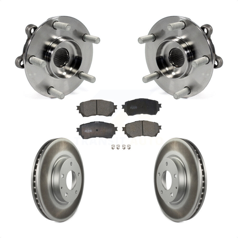 Kit de rotors et plaquettes de frein à disque enduits d'assemblage de roulement de moyeu avant pour Mazda 6