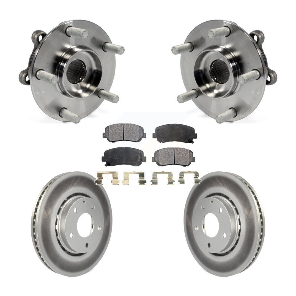 Kit de rotors et plaquettes de frein à disque enduits d'assemblage de roulement de moyeu avant pour Mazda CX-5