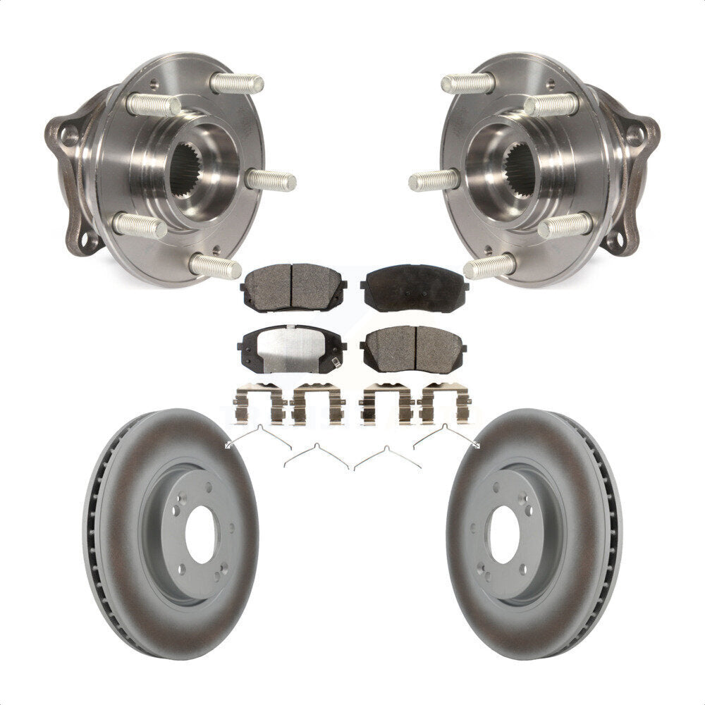 Ensemble de roulement de moyeu avant, Rotor de frein à disque revêtu et Kit de plaquettes pour Hyundai Sonat