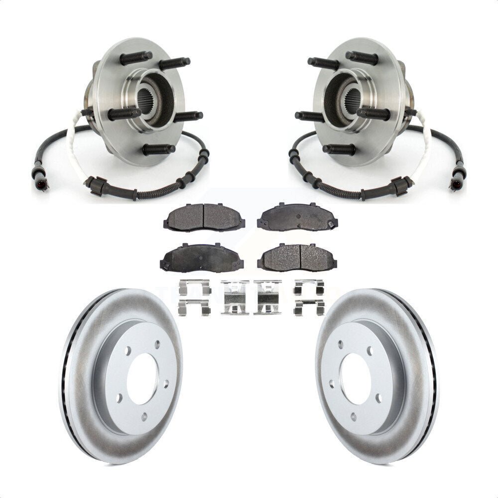 Ensemble de roulement de moyeu avant, Rotor de frein et plaquettes revêtus, Kit pour Ford F-150 Heritag