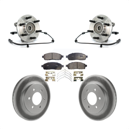 Ensemble de roulement de moyeu avant, Rotor de frein à disque revêtu et Kit de plaquettes pour Ford F-150 4W