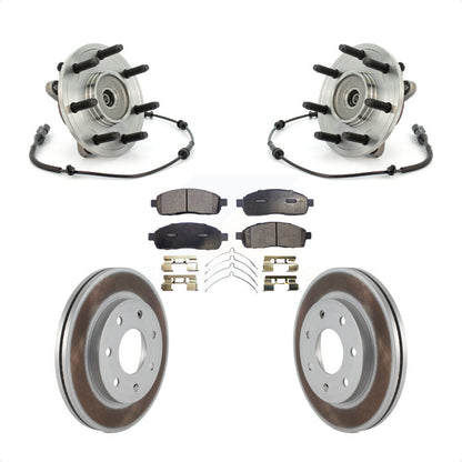Ensemble de roulement de moyeu avant, Rotor de frein à disque revêtu et Kit de plaquettes pour Ford F-150 4W