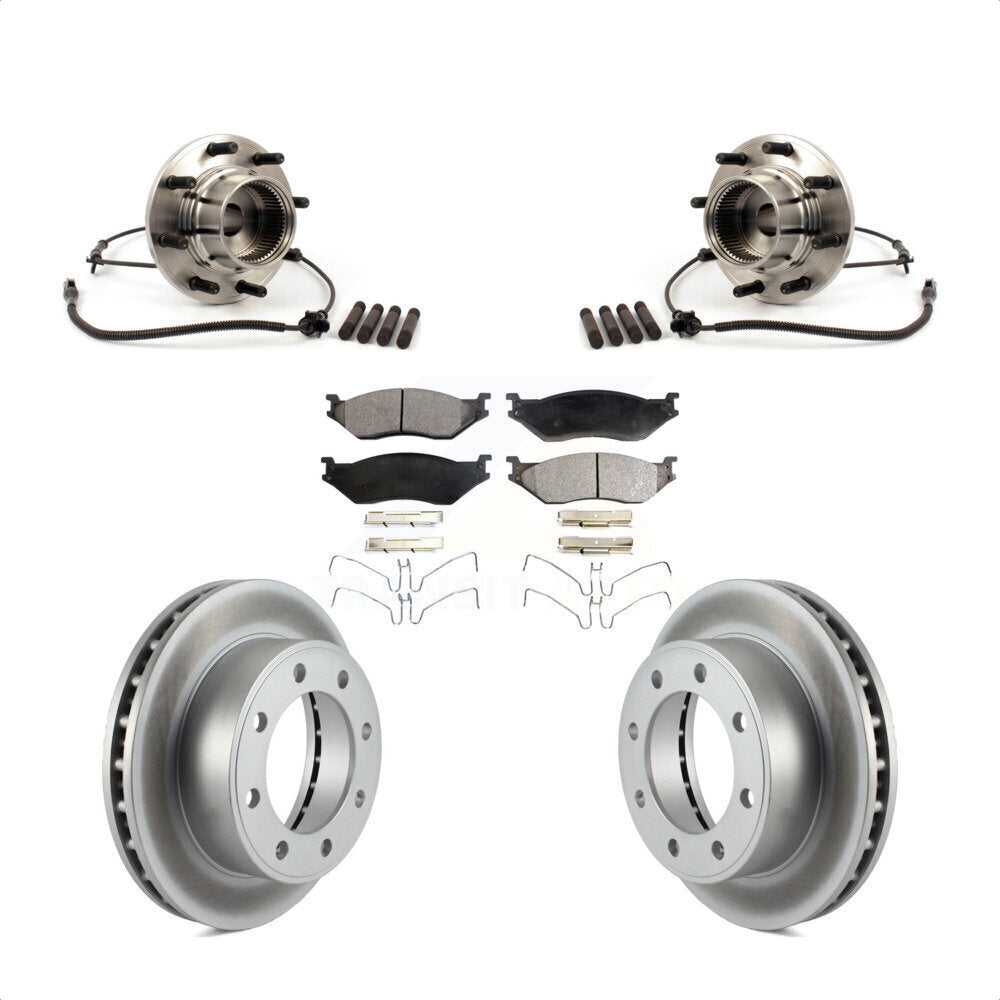 Kit de plaquettes de Rotor de frein enduites d'assemblage de roulement de moyeu avant pour Ford F-550 Super Dut