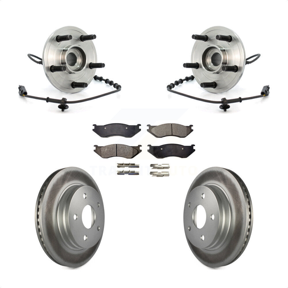 Ensemble de roulement de moyeu avant, Rotor de frein à disque revêtu et Kit de plaquettes pour Dodge Ram 150