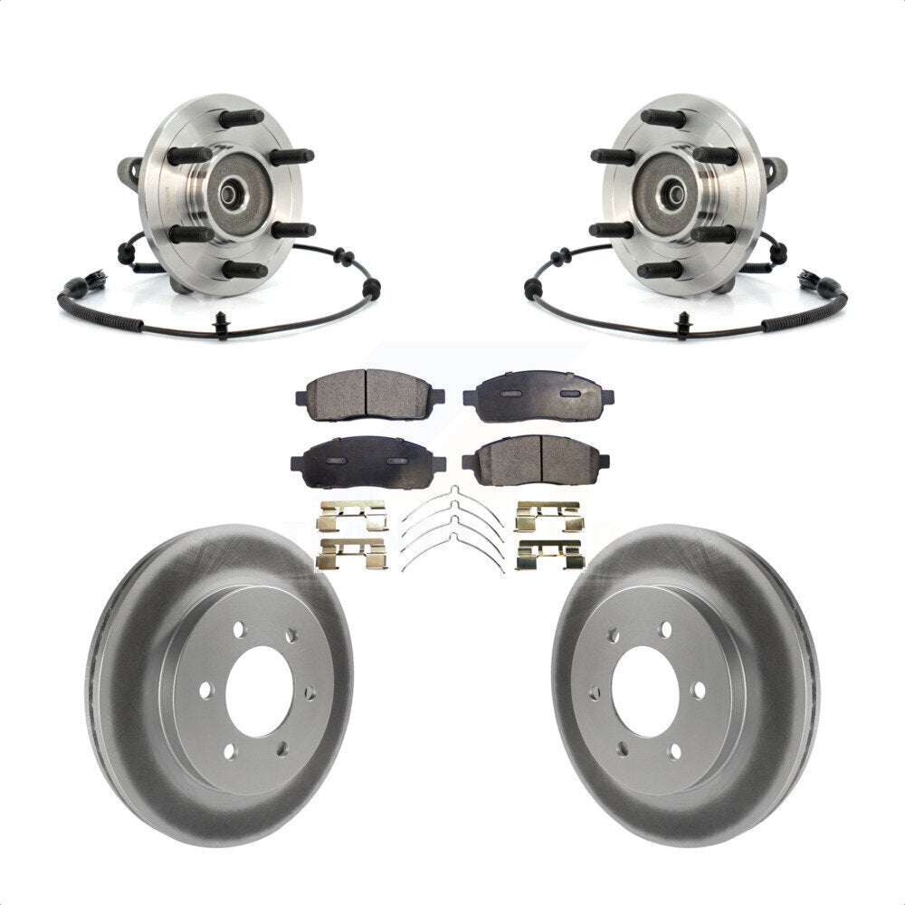 Kit de plaquettes de Rotor de frein enduites de roulement de moyeu avant, pour Ford F-150 Lincoln Mark LT 4W