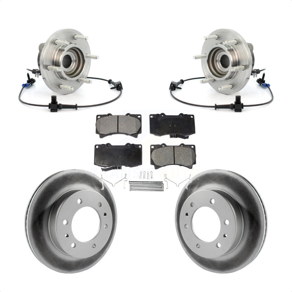Ensemble de roulement de moyeu avant, Rotor de frein et plaquettes revêtus, Kit pour Hummer H 2006 – 2008