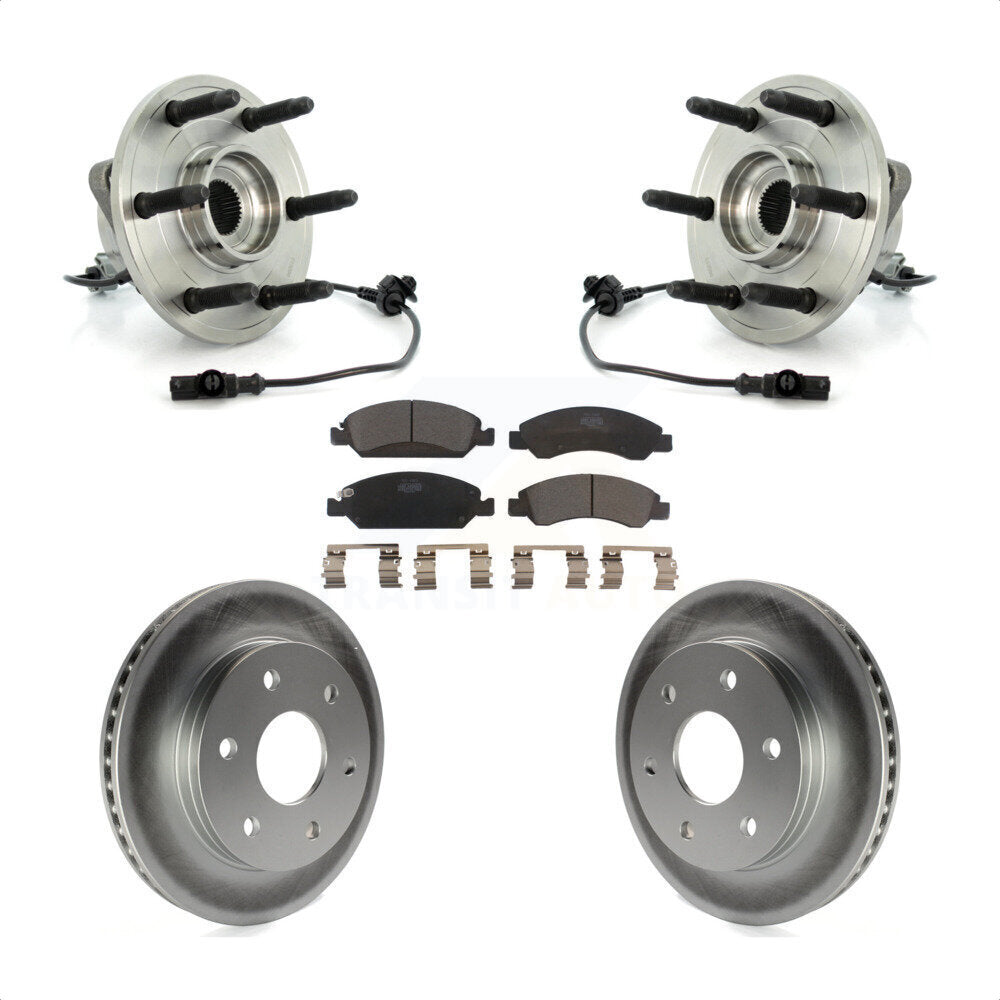 Ensemble de roulement de moyeu avant, Rotor de frein à disque revêtu et Kit de plaquettes pour GMC Sierra 150