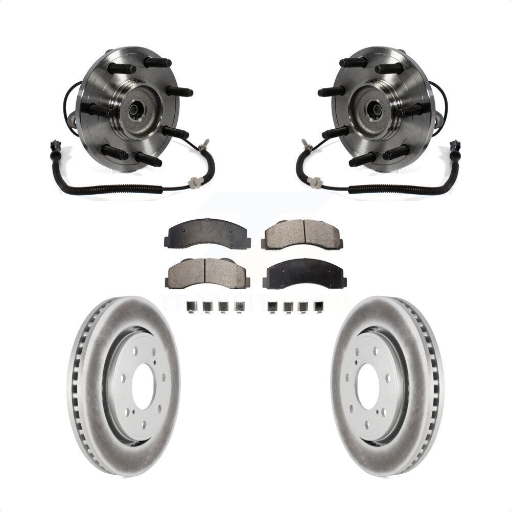 Kit de rotors et plaquettes de frein à disque enduits d'assemblage de roulement de moyeu avant pour Ford F-150