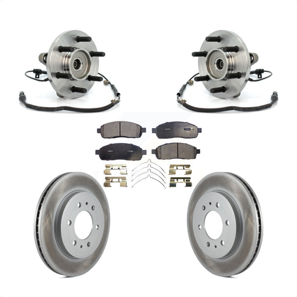 Ensemble de roulement de moyeu avant, Rotor de frein et plaquettes revêtus, Kit pour Ford F-150 4W 2009