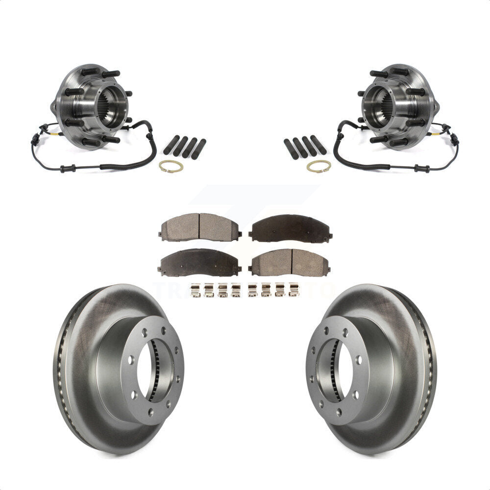 Kit de plaquettes de Rotor de frein revêtues de roulement de moyeu avant, pour Ford F-350 Super Duty 4W 2014