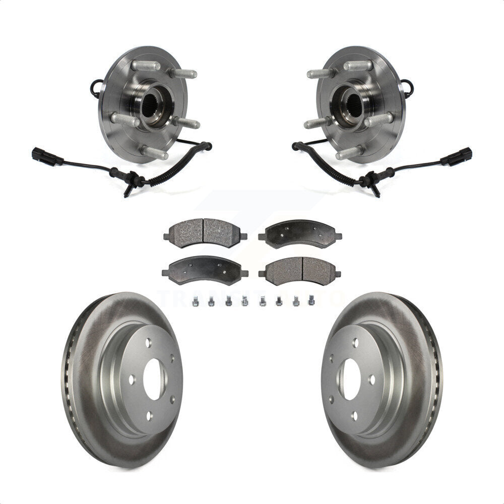Ensemble de roulement de moyeu avant, Rotor de frein et Kit de plaquettes revêtus pour Ram 1500 Classic 4W