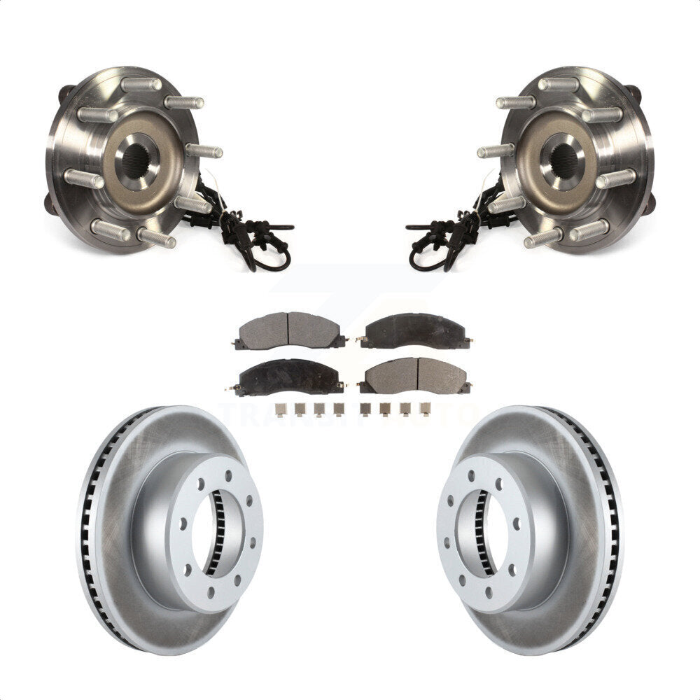 Ensemble de roulement de moyeu avant, Rotor de frein à disque revêtu et Kit de plaquettes pour Ram 2500 350