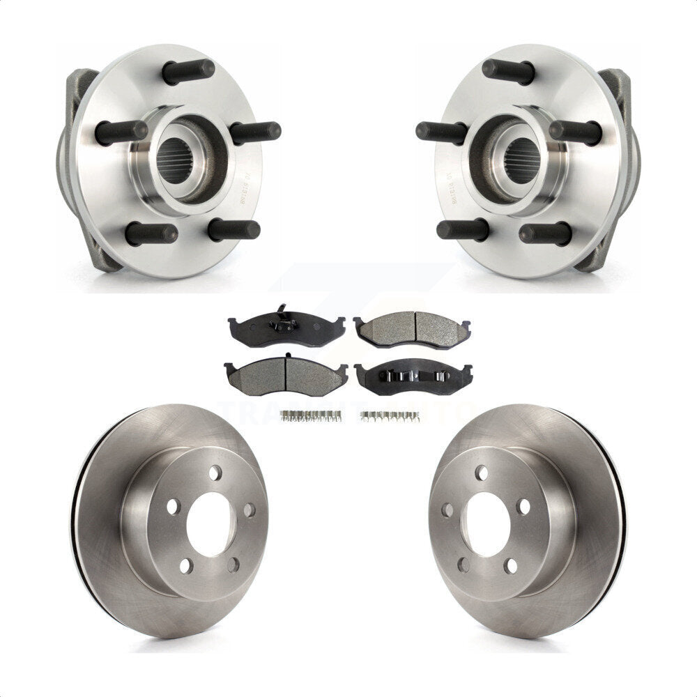 Ensemble de roulement de moyeu avant, Rotor de frein et Kit de plaquettes pour Jeep Wrangler Cherokee T