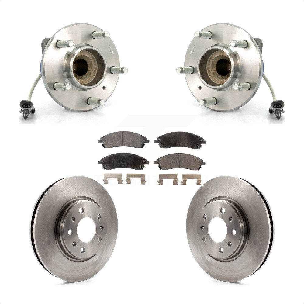 Ensemble de roulement de moyeu avant, Rotor de frein et Kit de plaquettes pour Cadillac CTS Bas 2006 – 2007