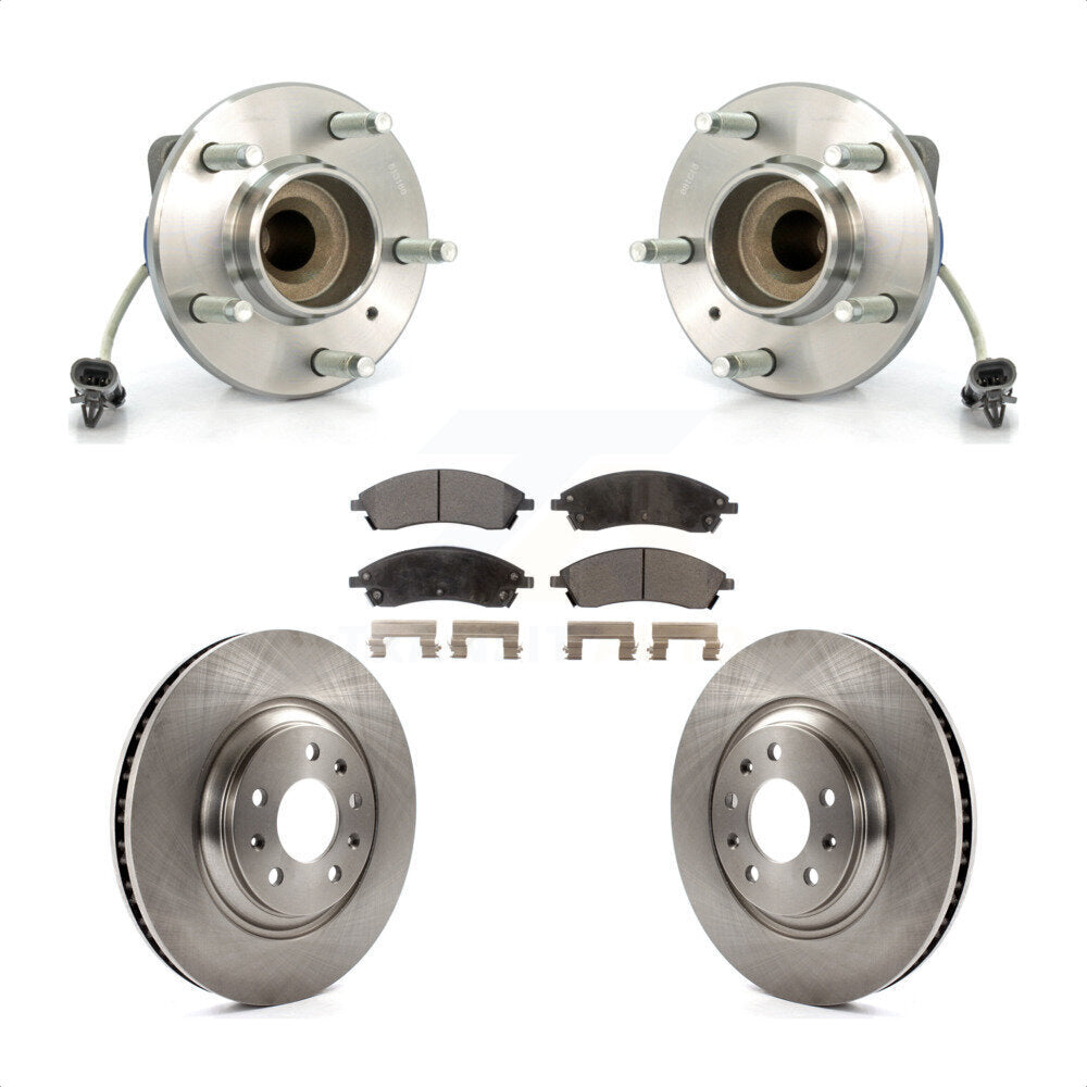 Ensemble de roulement de moyeu avant, Rotor de frein et Kit de plaquettes pour Cadillac CTS Bas 2006 – 2007